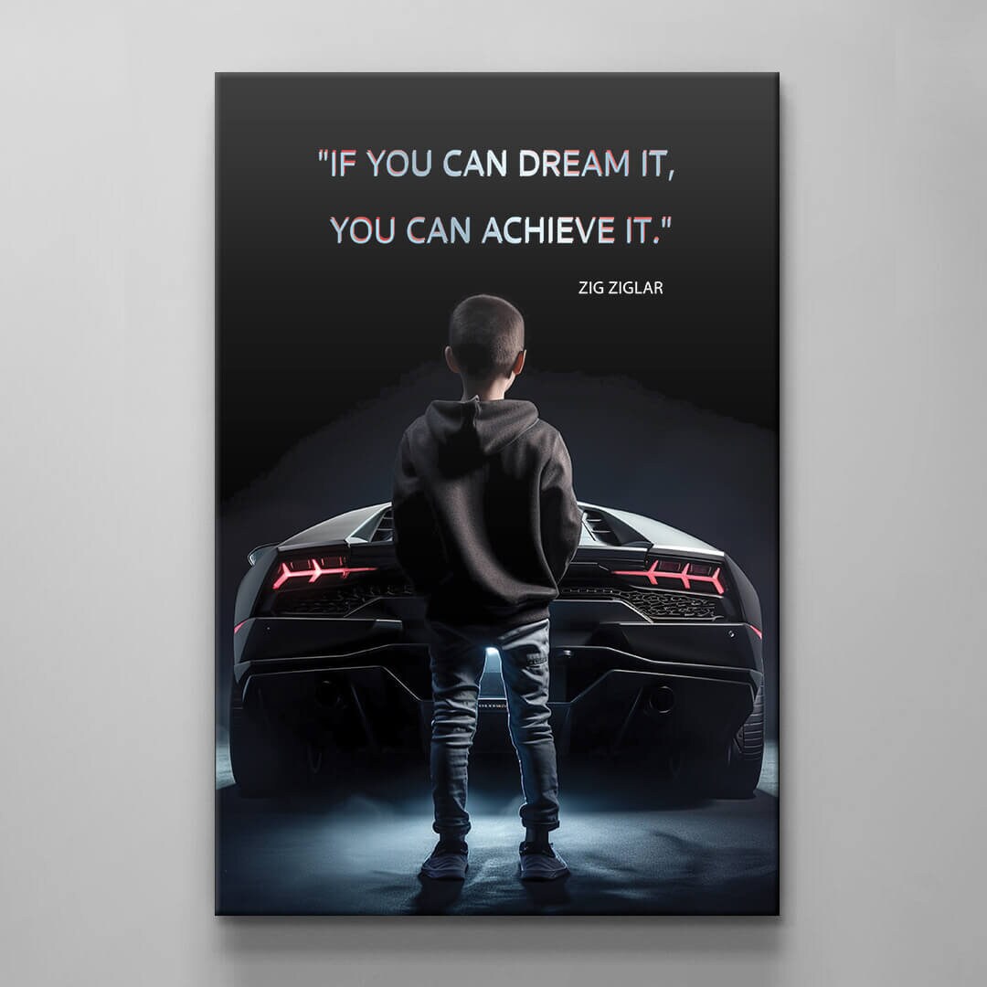 It All Starts with a Dream Motivational Wall Art Canvas Print Office Decor Entrepreneur Quote Inspirational Kid Framed Poster Motivation Art