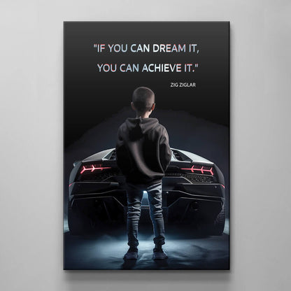 It All Starts with a Dream Motivational Wall Art Canvas Print Office Decor Entrepreneur Quote Inspirational Kid Framed Poster Motivation Art