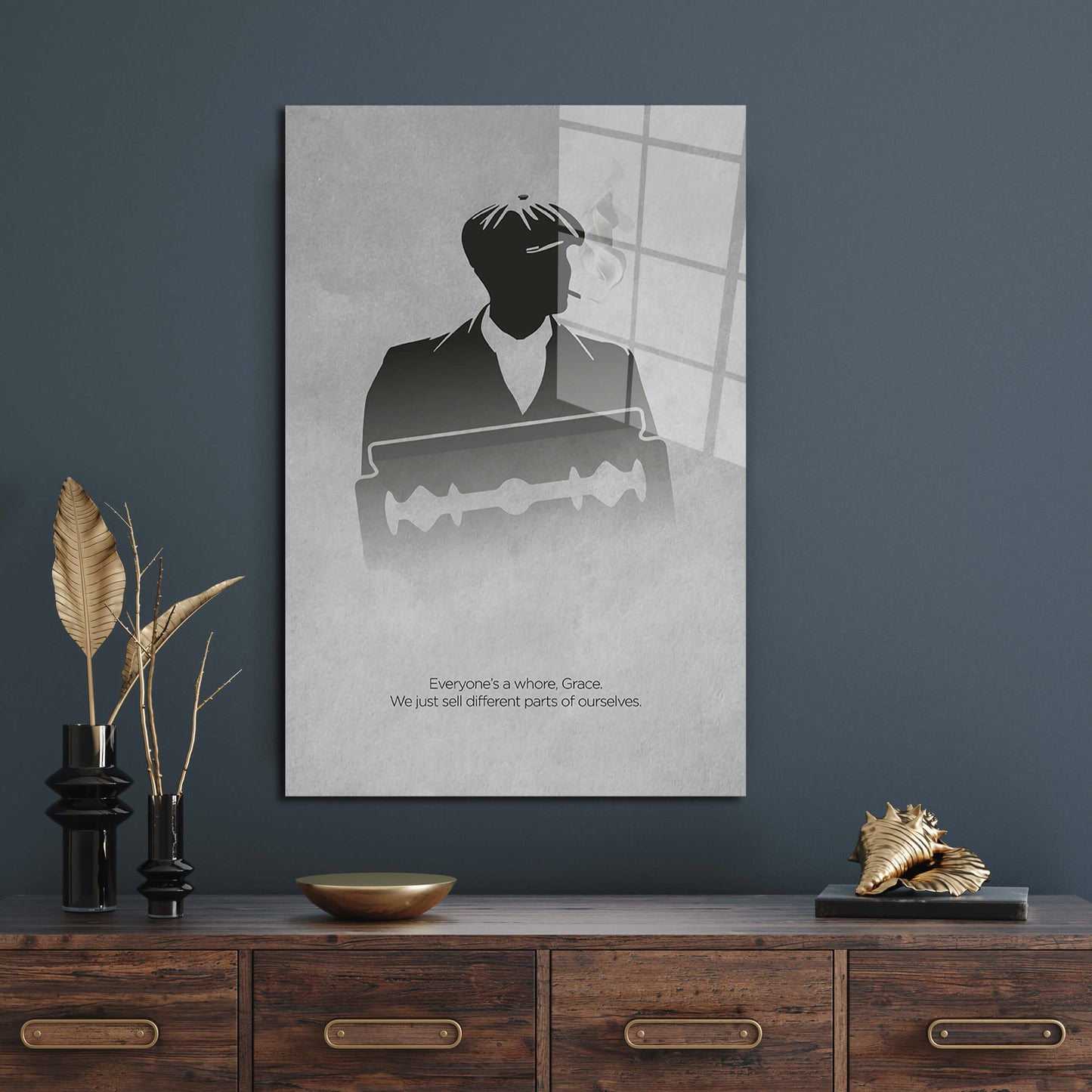 TOMMY & GRACE Tommy Shelby Canvas - Peaky Blinders Poster - Retro TV Series Print - Cillian Murphy Wall Art