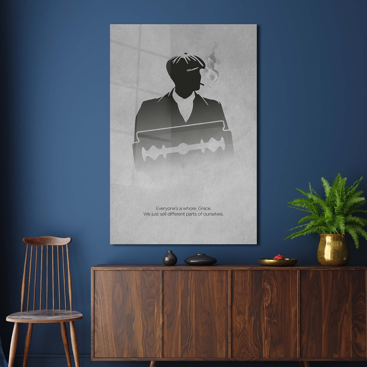 TOMMY & GRACE Tommy Shelby Canvas - Peaky Blinders Poster - Retro TV Series Print - Cillian Murphy Wall Art